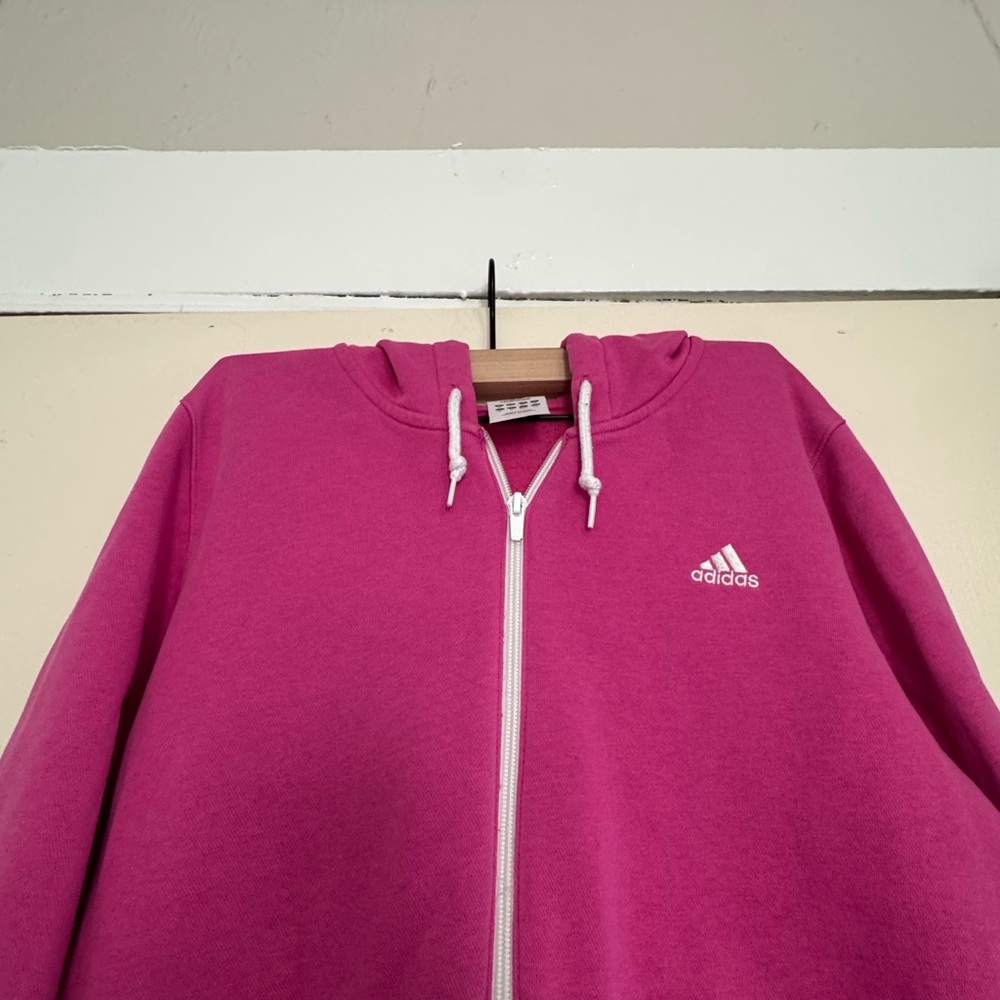 Adidas Women's Pink Zip-Up Hoodie - Picture 4 of 8